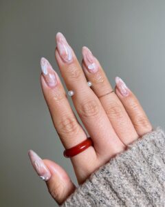 French Tip Nails Marble Masterpiece 